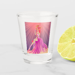 "Harmony in Stardust" Eine glamouröse Steampunkkön Schnapsglas