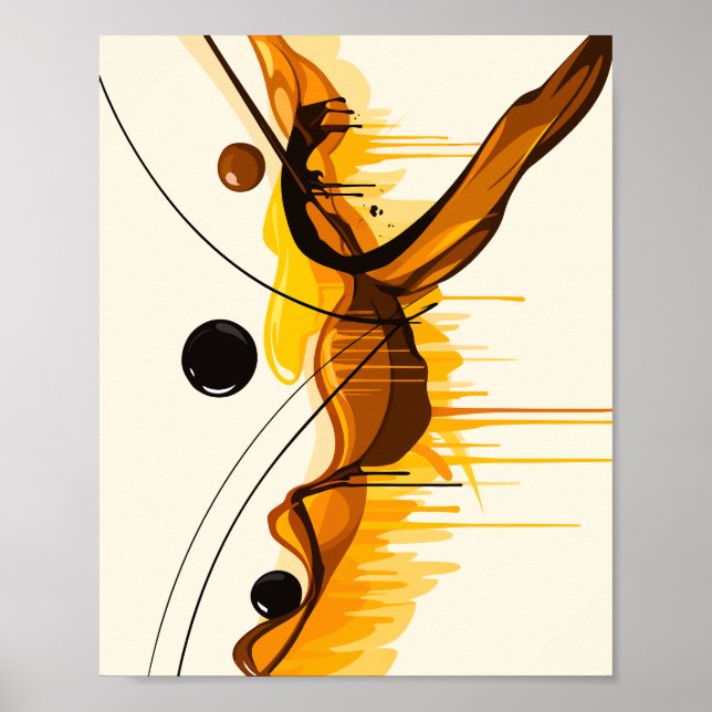 Harmony of Amber and Black Abstract Motion Poster (Vorne)