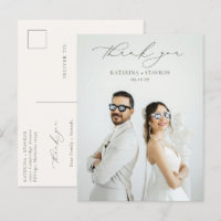 HARMONY Olive Green Script Wedding Foto Vielen Dan