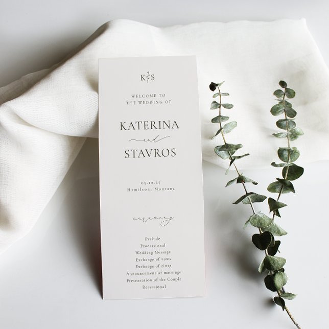 HARMONY Olive Green Wedding Programm (Von Creator hochgeladen)