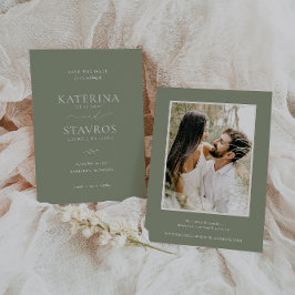 HARMONY Sage Green Wedding Foto Save The Date