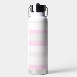 Harmony Stripes Horizontal Lines Grey Pink White Trinkflasche