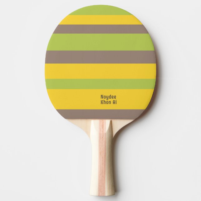 Harmony Stripes Lines Brown Yellow Green Tischtennis Schläger (Vorderseite)