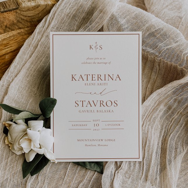 HARMONY Terracotta Hochzeit Einladung (Von Creator hochgeladen)