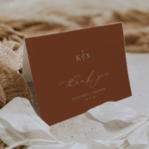 HARMONY Terracotta Wedding Foto Dankeskarte