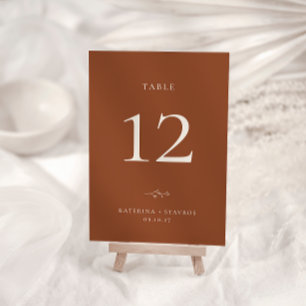 HARMONY Terracotta Wedding Tischnummer Card