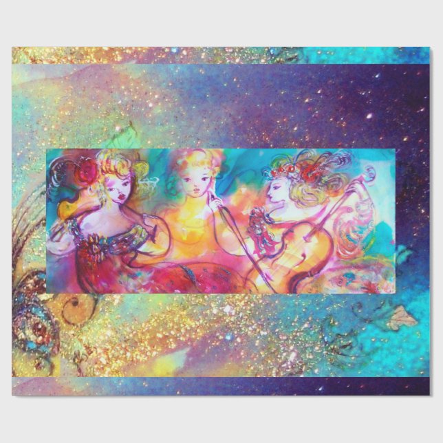 HARMONY TRIO MUSIC CONCERT Wasserfarbe Geschenkpapier (Flach)