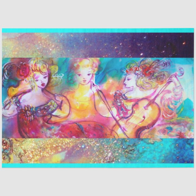 HARMONY TRIO MUSIC CONCERT Wasserfarbe Seidenpapier (Vorderseite)