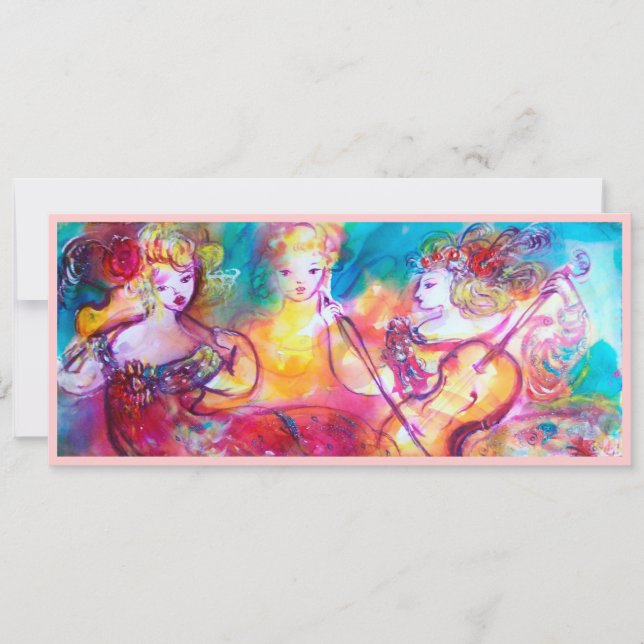 HARMONY TRIO SPRING CONCERT, Champagner Metallic Einladung (Vorderseite)