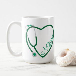 Harndüster Stethoscope Herz Grüner Kaffee Spaß  Kaffeetasse