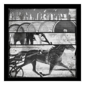 Harness Racing Grunge Poster
