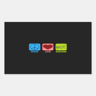 Harness Racing Peace Liebe Rechteckiger Aufkleber