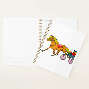 Harness Racing Pferd und Fahrer Planer