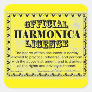 Harnonica License Square Aufkleber