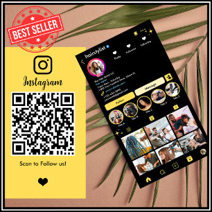 Harnsteine Instagram Gelb   Scan zum Verbinden von Visitenkarte