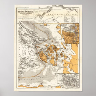 Haro Straiit Vancouver Insel Petermann 1873 Poster