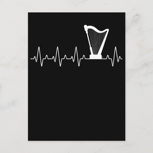 Harp Heartbeat Musician Harp Player Postkarte (Vorderseite)