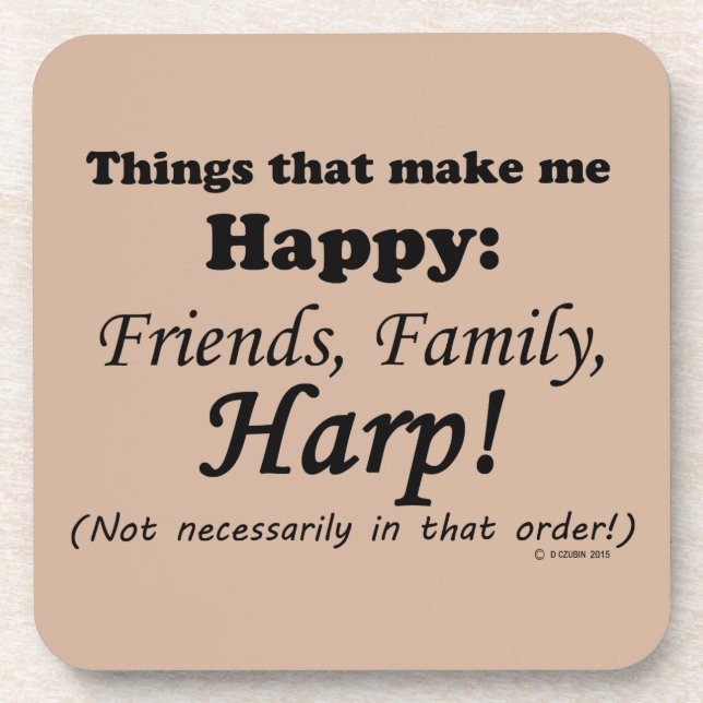 Harp macht mich glücklich untersetzer (Vorderseite)