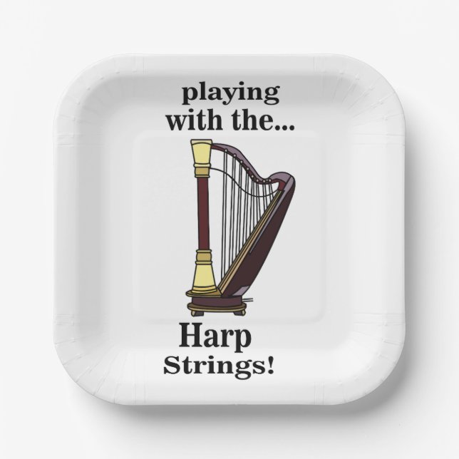 Harp Musical Instrument Harp Party Pappteller (Vorderseite)