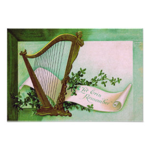 Harp of Erin Shamrock Grün Fotodruck