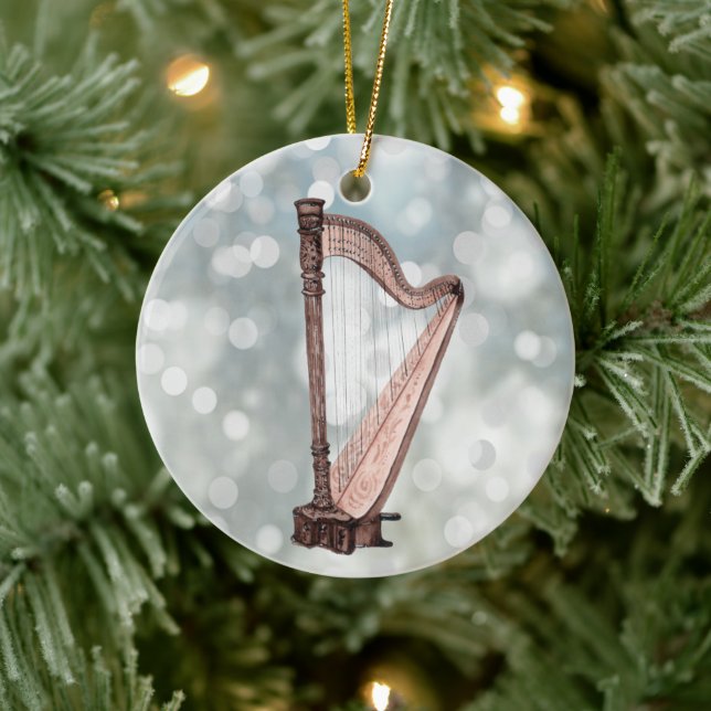 Harp Ornament Music Gift (Baum)