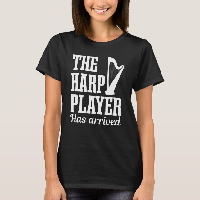 Harp Player Harpist Musician Music Striged Instant T-Shirt (Vorderseite)