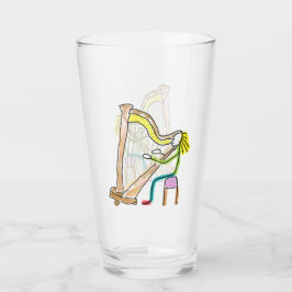 Harp Playing Stickman Glas