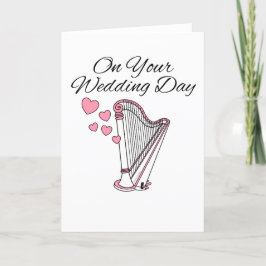 Harp Wedding Card Harpist String Musician Dankeskarte