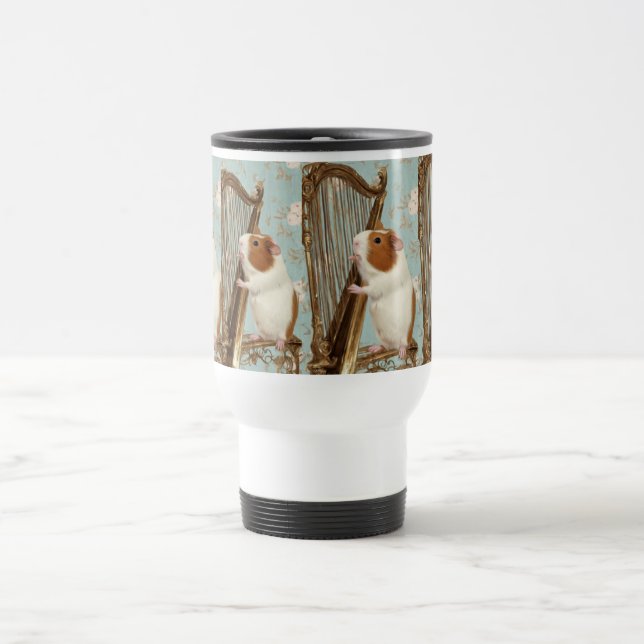 Harp & Whiskers – Elegant Guinea Pig Reisebecher (Mittel)
