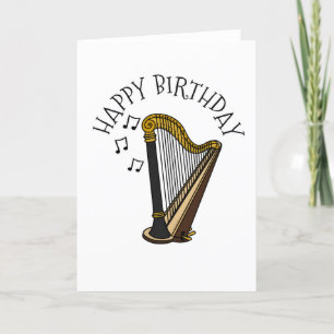 Harpe Anniversaire Carte Harpist Chaîne musicien