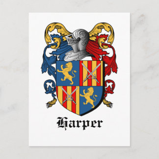 HARPER COAT ARMS - härteres Familienwappen Postkarte