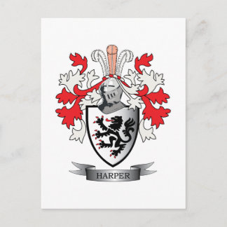 Harper-Familienwappen-Wappen Postkarte