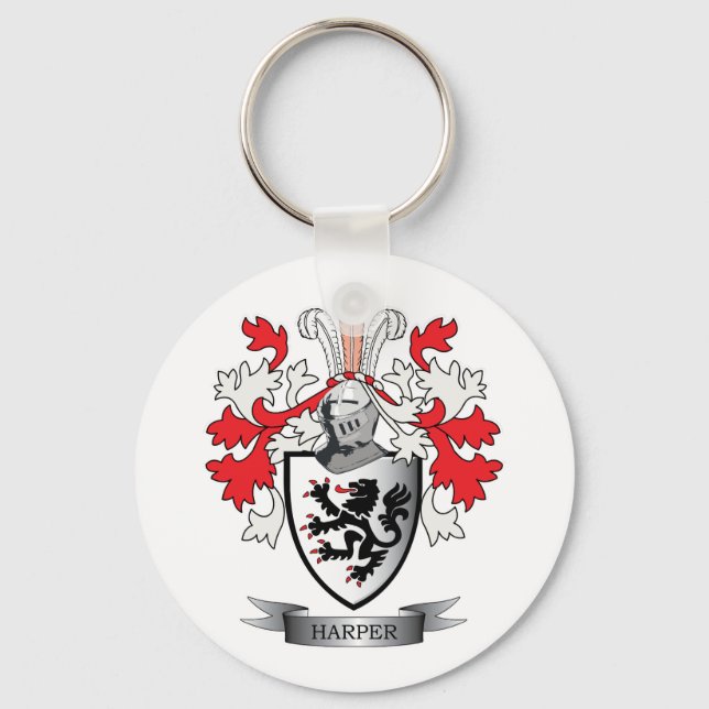 Harper-Familienwappen-Wappen Schlüsselanhänger (Vorderseite)