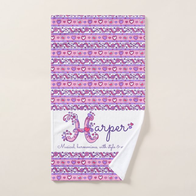 Harper-Name bedeutet Blume-Herz-Rosa Handtuch (Handtuch)