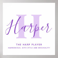 Harper Name bedeutet lila Text personalisiert