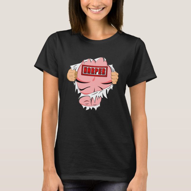 Harper Name Superhero T-Shirt (Vorderseite)