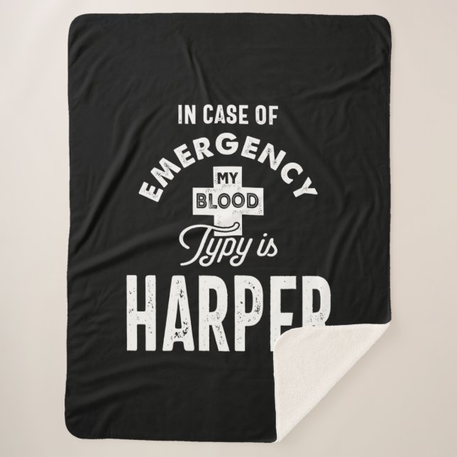 Harper Personalisiert Name Birthday Gift Sherpadecke (Vorderseite)