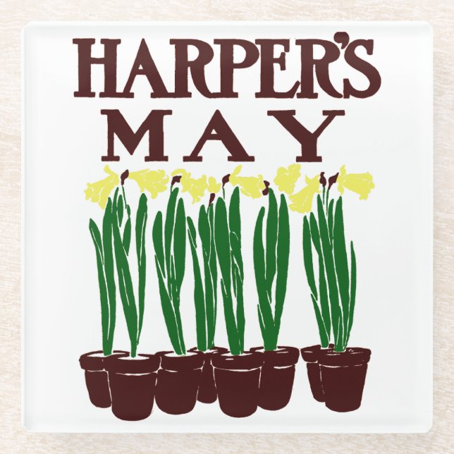 Harper's 1899 Edward Penfield Daffodils Glasuntersetzer (Vorderseite)