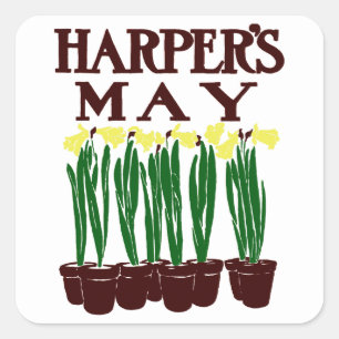 Harper's 1899 Edward Penfield Daffodils Quadratischer Aufkleber