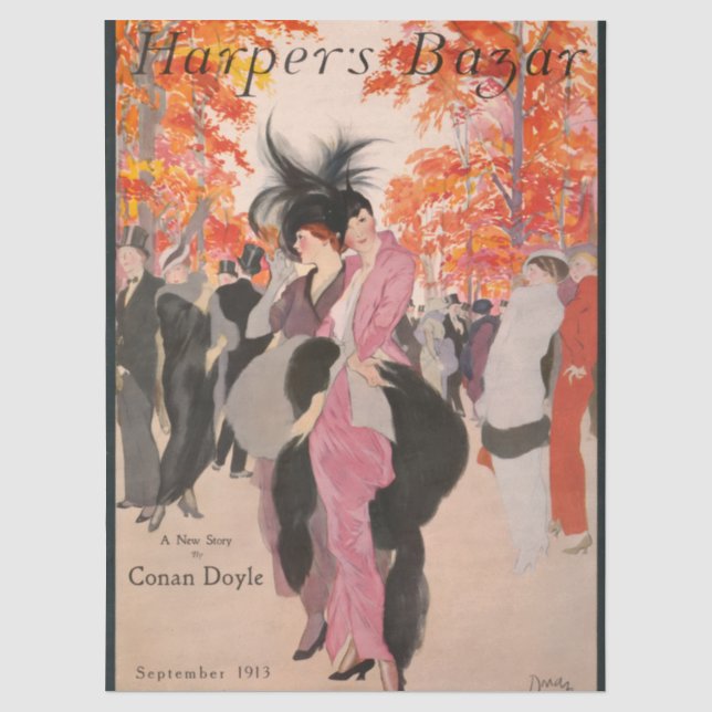 Harper's Bazaar fall fashion 1913 art deco Seidenpapier (Vorderseite)