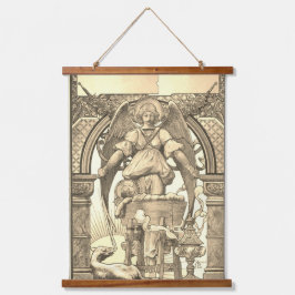 Harper's Bazaar Weihnachten 1889 Vintages Tapestry Wandteppich Mit Holzrahmen