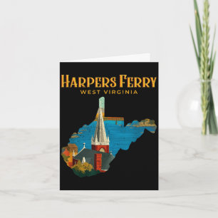 Harpers ferry Landschaft West Virginia Karte Retro