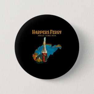 Harpers ferry Landschaft West Virginia Karte Retro Button