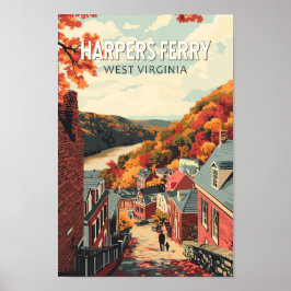 Harpers Ferry West Virginia Reiseplan Vintag Poster