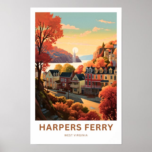 Harpers Ferry West Virginia Travel Print Poster (Vorne)