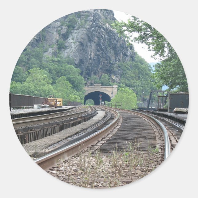 Harpers Ferry WV Railroad Tracks Stickers (Vorderseite)