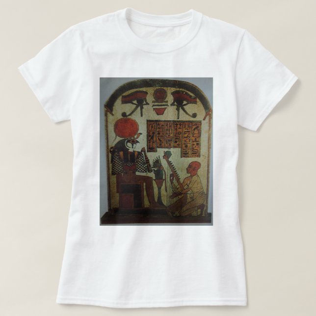 Harpistspiele vor Horus auf dem Horizont T-Shirt (Design vorne)