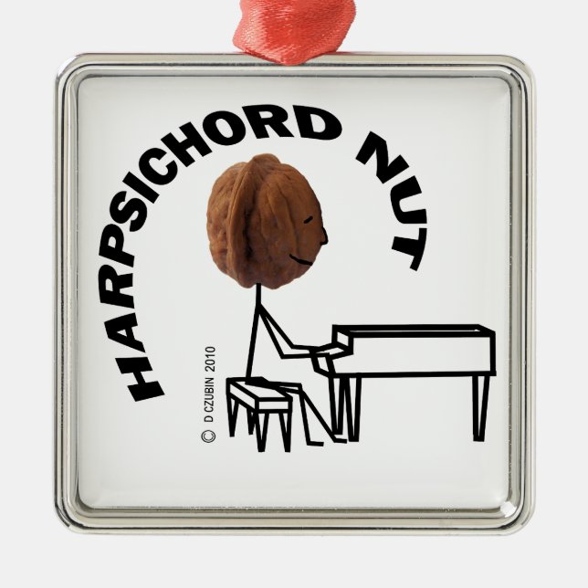 Harpsichord Nut Ornament Aus Metall (Vorne)