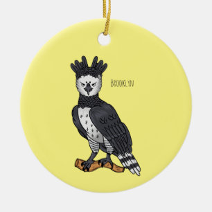 Harpy eagle cartoon illustration keramik ornament