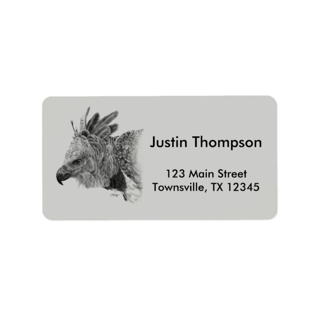 Harpy Eagle Zeichnend Adressaufkleber (Vorne)